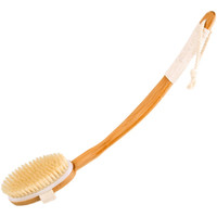 闲洛花洗澡刷子搓背长柄猪鬃毛硬毛后背身体沐浴刷软毛干湿搓泥搓澡神器 楠竹猪鬃长