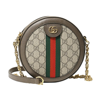  GUCCI/古驰 复古 女士斜挎包 红绿织带 链条