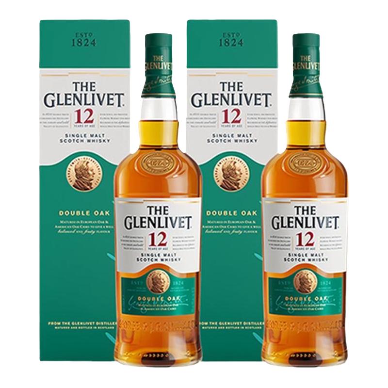  THE GLENLIVET/格兰威特 双支 单一麦芽威士忌  包装 40%vol 700ml 12年 2瓶
