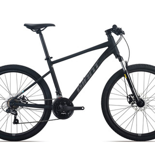 捷安特（GIANT）26款ATX600 铝合金21速碟刹成人山地自行车 全消光亮黑 S 26×15.5__155-170cm_21速