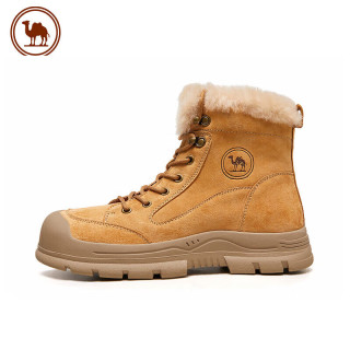 骆驼 冬季雪地靴登山靴防寒保暖加绒工装鞋 P14W307607 土黄 41