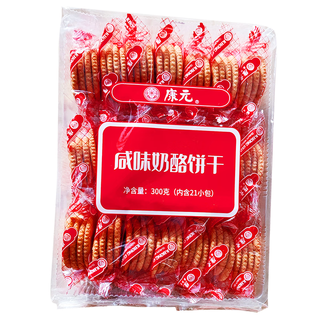 有券的上：康元 KHONG GUAN 咸味奶酪饼干 300g（21小包）
