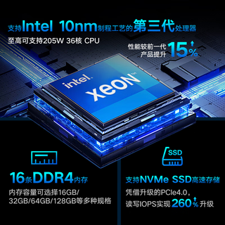联想（Lenovo）问天WR3220G2 国产2U机架式服务器主机 双路GPU深度学习AI服务器虚拟化数据库存储服务器 2*银牌4310  12核 24线程2.1G 128G/960G+16T SATA*3