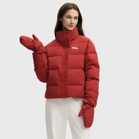 保暖服饰、限尺码：FILA 斐乐 带手套 女款运动羽绒服 F11W518905F