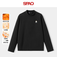 SPAO小熊同款加绒长袖t恤男女同款冬季加厚保暖打底衫男SPCX25SG03LD 白#SP象牙熊-刺绣车 M