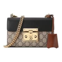 GUCCI 古驰 Padlock系列 女士PVC单肩包 409487 KLQJG 9785 米棕色 小号
