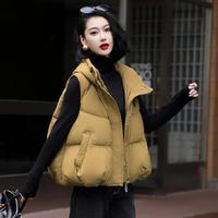 鸭鸭 【短款羽绒马甲】女式连帽羽绒服马甲减龄洋气鸭绒无袖外套女
