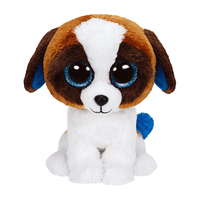 TY儿童大眼玩偶毛绒陪伴棕脸白身狗杜克（中）37012安抚陪伴