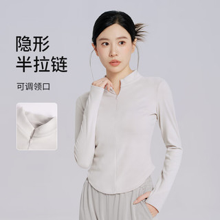 艾舞戈成人现代舞服上衣春秋长袖练功服袖套指中国古典舞练功形体服装 加厚-杂灰（双面德绒） L