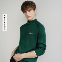 Navigare意大利小帆船纯羊毛半开领羊毛衫2025秋冬季针织衫男士毛衣 松林绿 M