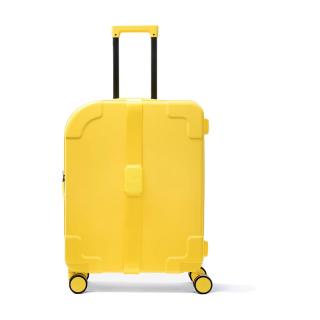 alloy  拉杆箱24英寸柠黄竖版拉链时尚潮流学生糖果色密码旅行箱静音万向轮行李箱ST