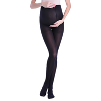 犬印本铺 孕妇打底袜加绒加厚分段式加压连裤袜 黑色
