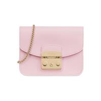 FURLA 芙拉 METROPOLIS系列女士牛皮革方形翻盖锁扣链条单肩斜挎包