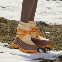 HUNTER BOOTS HUNTER2025秋冬新款女鞋泡芙带绑带雪地靴户外露营防寒保暖休闲鞋
