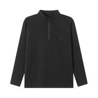 京东京造25秋冬男士美利奴羊毛加绒T恤保暖吸汗除臭运动长袖 黑色XL XL (180/100A)