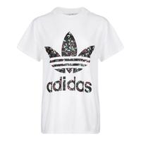 阿迪达斯官网 adidas 三叶草 TSHIRT GRAPHIC 女装短袖T恤DY0883 32 黑/白
