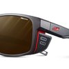 Julbo Shield M 男士和女士 Glacier 眼镜 I REACTIV 光致变色或 Spectron 镜片登山太阳镜,半透明黑色/霓虹橙色框架,REACTIV 2-4 偏光
