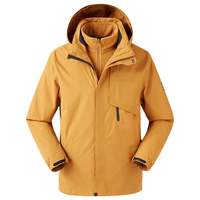 Jeep冲锋衣男女三合一户外防风防水登山服抓绒可拆卸外套075云杉黄2XL 2XL(185)
