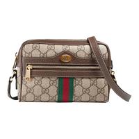 GUCCI 古驰 OPHIDIA系列 女士帆布单肩包 517350 96IWS 8745 卡其/红绿