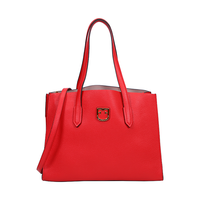 FURLA 芙拉 女士牛皮纯色拉链单肩手提托特包1011000 红色大包