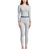 螃蟹秘密男士保暖内衣男莫代尔棉V领薄款修身打底秋衣秋裤套装 591Tec 女-锂浅灰 M