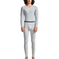 螃蟹秘密男士保暖内衣男莫代尔棉V领薄款修身打底秋衣秋裤套装 591Tec男-锂浅灰 M