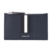 BALLY 巴利 男士翡翠蓝黑白条纹皮质零钱包卡包卡夹 TENLEY LT 17 6221812