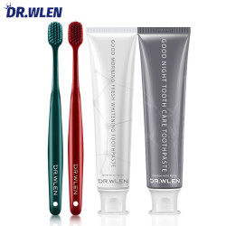 迪王 Dr.wlen 成人细软毛牙刷2支+早晚牙膏2支套装