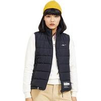 鸿星尔克棉马甲女2020年新款休闲防风外套休百搭坎肩上衣女马甲 正黑 M