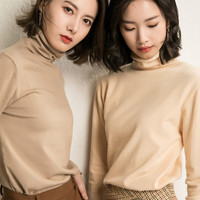 柯诗曼2025新款秋冬高领女堆堆领百搭套头时尚毛衣宽松打底针织衫 雾霾蓝 L 【100-120斤】