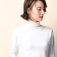 柯诗曼2025秋冬高领女堆堆领百搭套头时尚毛衣宽松打底针织衫 白色 M 【80-10斤】