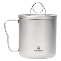 银蚁纯钛办公杯双层泡茶器办公家用泡茶杯茶水分离户外露营便携咖啡杯 300ml纯钛办公杯