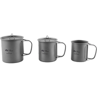 牧高笛 MOBIGARDEN）户外餐具露营野餐便携式餐具野营可烧水钛杯水杯450ml NX20666039 钛色
