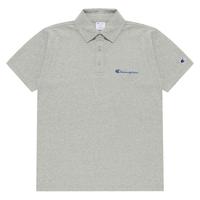 ChampionT恤官网2021春夏新款男士翻领Polo草写小Logo短袖T恤 C3-P306-1 浅灰色 M