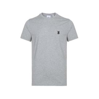 BURBERRY 男士圆领短袖T恤 80140231 浅麻灰