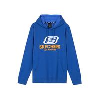 SKECHERS 斯凯奇 男女秋冬上衣针织连帽套头衫宽松运动休闲男女卫衣 XL 古典蓝