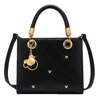 JustStar 欧时纳 JUST STAR)包包女包时尚百搭手提包韩版休闲单肩斜挎包萌趣少女菱格戴妃手提包 633精致黑