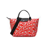 LONGCHAMP 珑骧 女士LE PLIAGE AUTOMNE/HIVER 灰红拼色中号短柄织物手提单肩斜挎包 L1515 412 H08