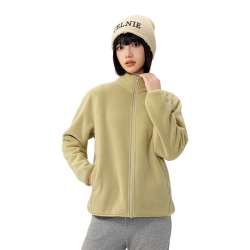 雪中飞 外套女加绒百搭休闲时尚防风立领摇粒绒上衣 自然绿加绒    M