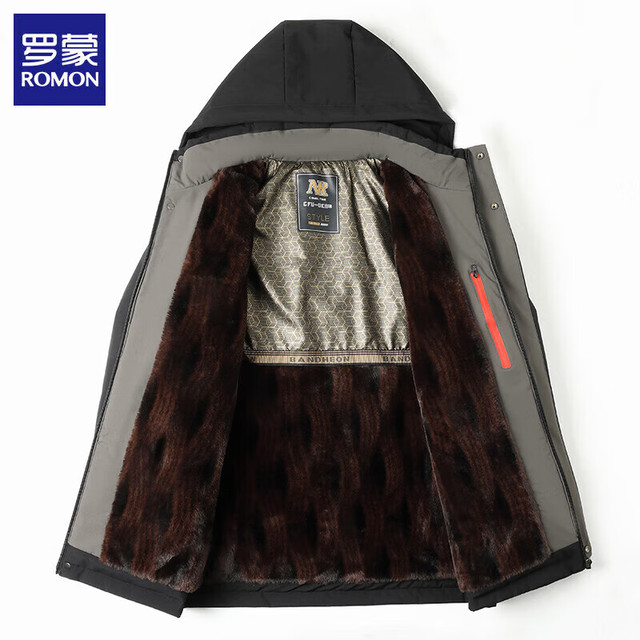 ROMON 罗蒙 棉衣外套 雪貂绒内里