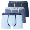 JOCKEY 男士平角内裤套装 JM1503119 3条装(浅蓝+灰色+藏青) XL