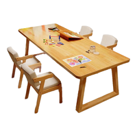 锦需实木书桌家用学习写字桌简约现代办公桌椅套装长条桌子工作台 【一桌四椅】原木色180x80x75cm