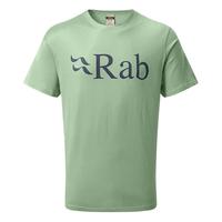 Rab圆领棉质运动T恤户外休闲跑步透气吸湿排汗耐磨印花短袖 QCB-08 SI 豆绿色 S