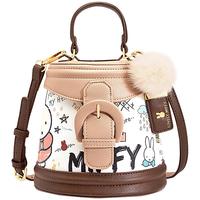 Miffy 米菲 手绘涂鸦手提包甜美卡通时尚新款冬季暖色系日系ins风单肩斜挎女包 米白色