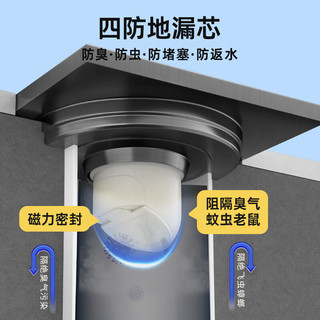 潜水艇（Submarine）黄铜防臭地漏套装卫生间干区淋浴通用大排量直排防臭洗衣机铜地漏 B套装：4通用1洗（1厨2卫1阳台适用）