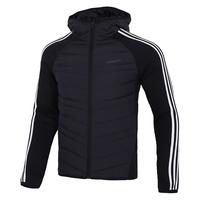 阿迪达斯 (adidas) 羽绒服男装 2022冬季新款运动服户外防风保暖黑色简约休闲连帽羽绒外套 H45248/薄款/修身 XL