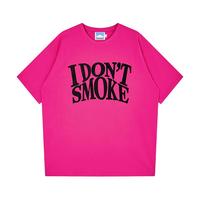 DONSMOKE 短袖T恤圆领夏季国潮牌潮流印花纯色Donsomke男女装情侣 蓝色(白标) s