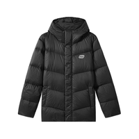 SKECHERS 斯凯奇 22年冬新款连帽男女式羽绒服加厚保暖羽绒服男女款 M 碳黑