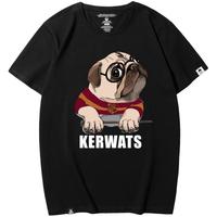 KERWATS加大码t恤男装新疆长绒棉宽松印花潮牌圆领情侣装短袖夏装