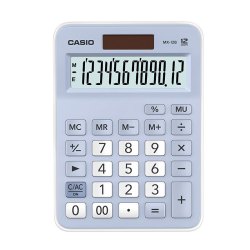 CASIO 卡西欧 MX-12B小学生计算器四年级五年级六年级学生专用无语音小型款可爱计算机器太阳能双电源蓝色